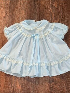 Alexis 3 month Baby Blue Lace Trim Girls' Dressy dress
